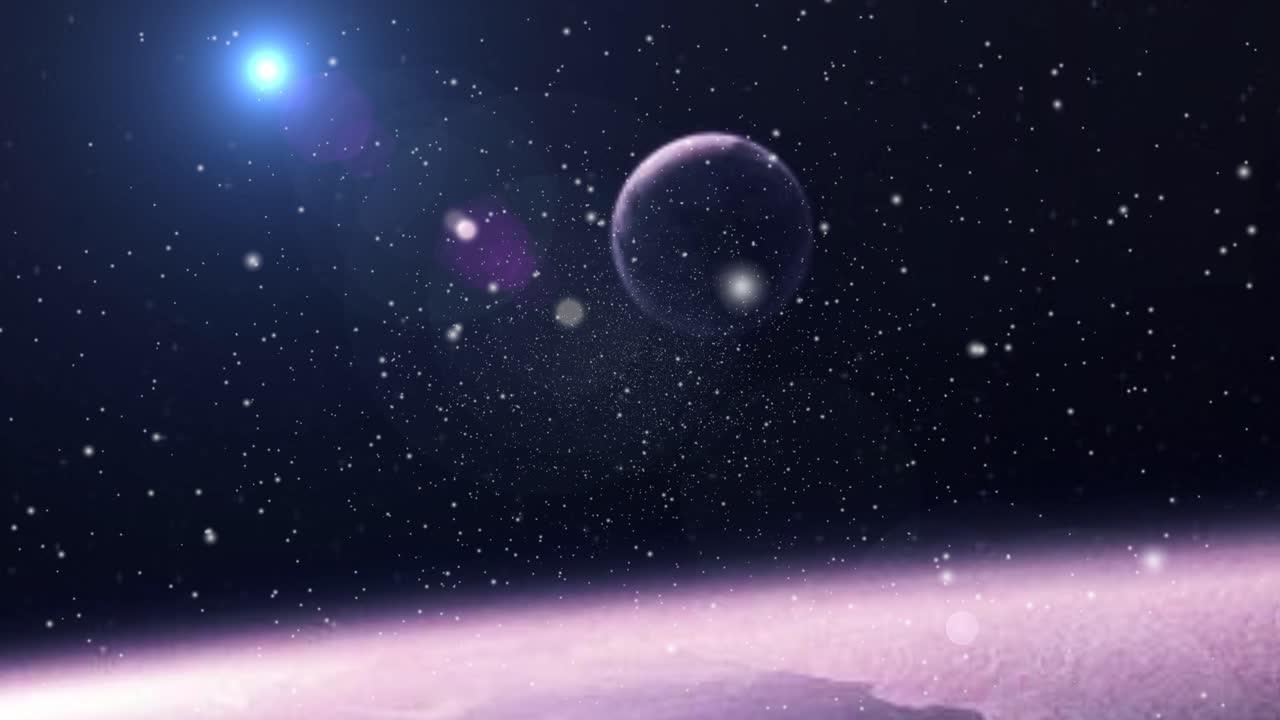 la superficie de un planeta contra el fondo de otro planeta en el universo, el sistema solar