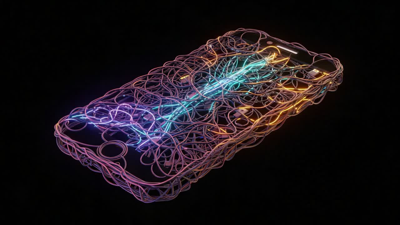 A Fascinating Exploration of the Intricate Neon Patterns on a Mobile Device Showcasing Modern Digital Artistry and Technological Innovation