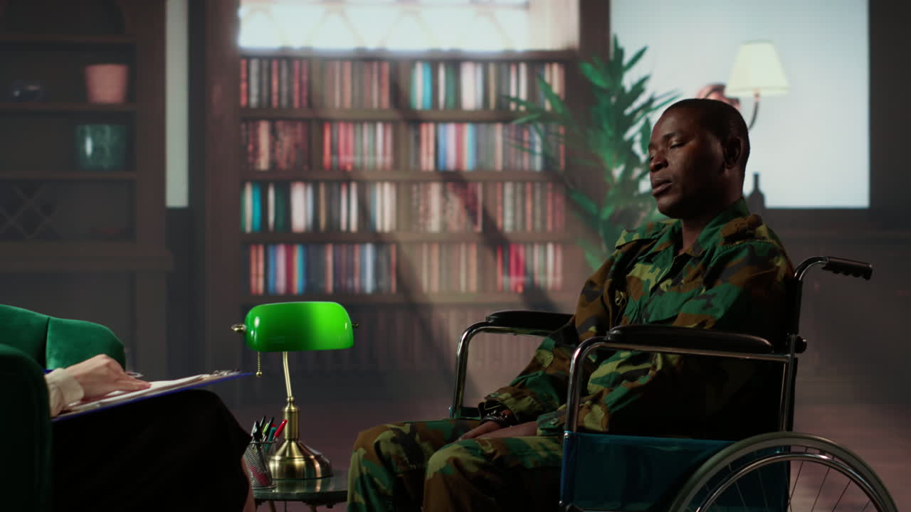 Therapy Session with a Disabled Military Veteran