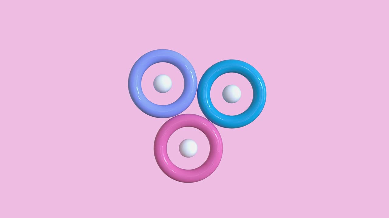 pink scene geometric circle shape abstract motion graphic 3d render