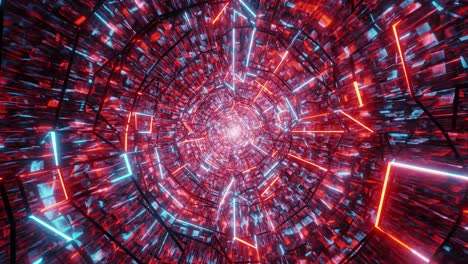 diseño de corredor de túnel de vidrio de marco de alambre brillante ilustración en 3d papel tapiz en vivo fondo de movimiento vj bucle