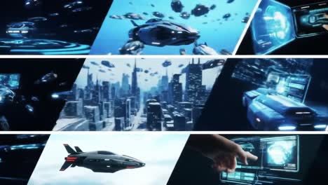 futuristic cityscapes and vehicles