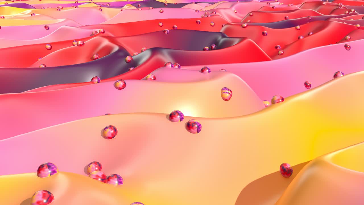 추상적인 3d 스타일의 미니멀 웨이브 모션 그래픽 현대적인 다채로운 밝은 4k