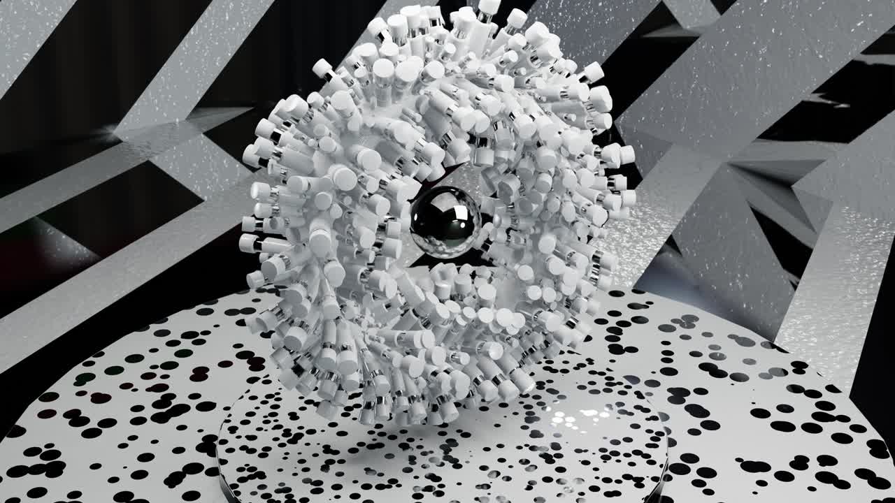 루프 애니메이션, 금속 공으로 3d 렌더링, 만족스러운 비디오, 부드러운 빛, 현실적인 역학