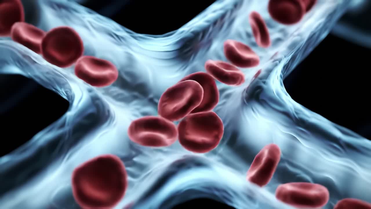 Microscopic Visualization of Blood Flow: Examining the Movement of Red Blood Cells Through Capillaries in a Fluid Medium