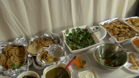 shot of delicious food served in a dinner or wedding reception