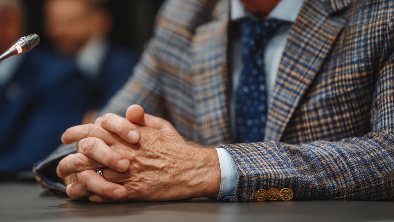 A Close-Up View of Hands Resting on a Table During a Formal Gathering, Demonstrating a Moment of Reflection and Anticipation in a Professional Setting