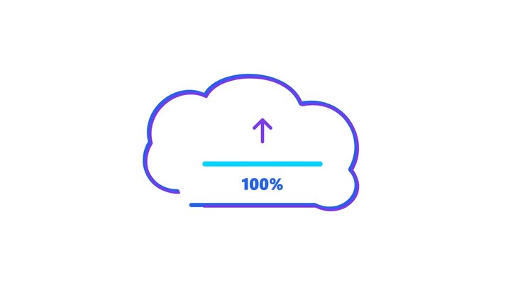 Digital Cloud Upload Progress Bar Animation