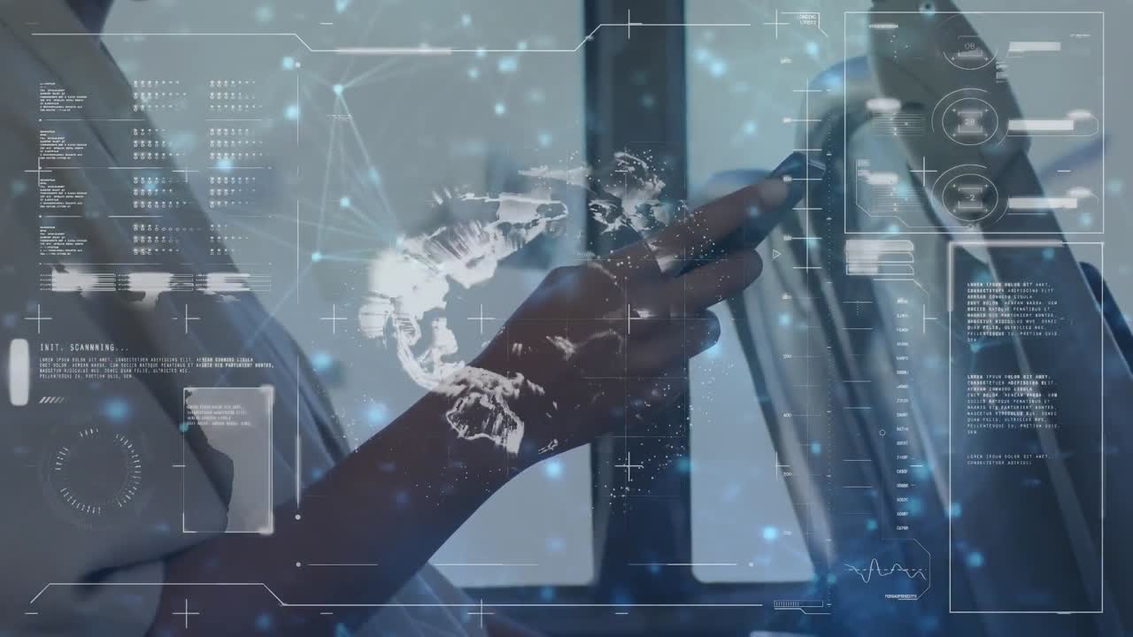 Globe spinning with data and connection network