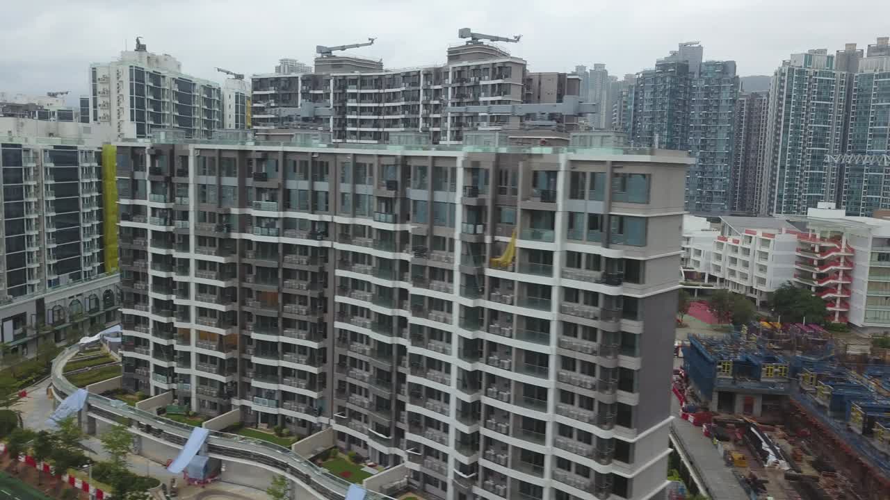 홍콩의   오 시의 드론 영상