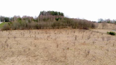 Brownfield-Land-En-Buszkowy-Gone,-Norte-De-Polonia-Durante-El-Día