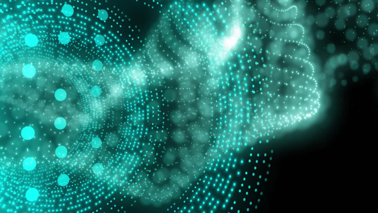 animación de un patrón de luces verdes parpadeantes sobre un fondo negro.