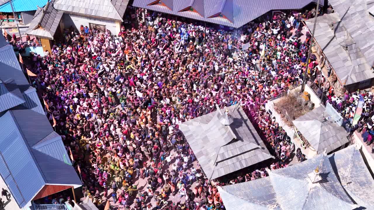 Holi Festival Celebration - Aerial View