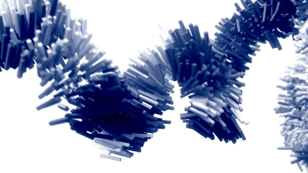 animación 3d que representa bloques de datos que fluyen en una red.