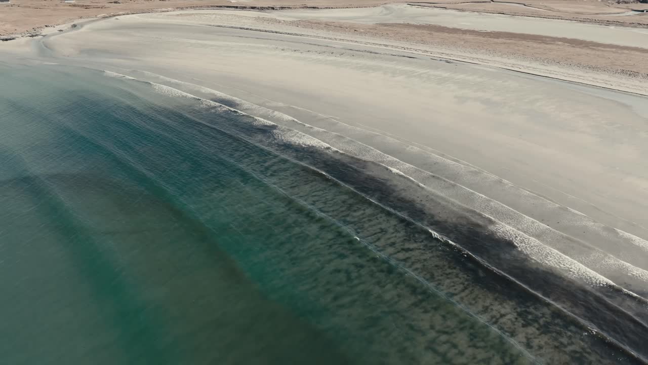 Tranquil View Of Yttersand Beach Near Roren-Ytresandheia Mountain Hike In Lofoten Islands, Norway. Aerial Drone Shot