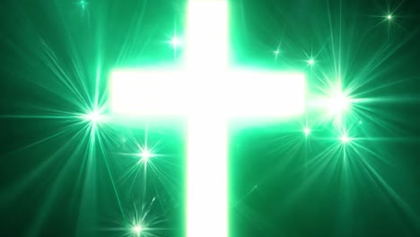 green cross with stars