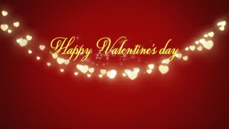 animation of valentines day on red background