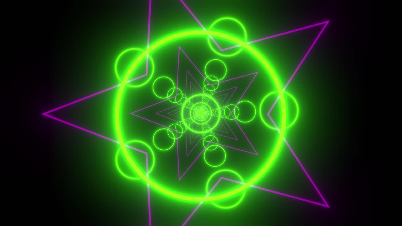 túnel de estrellas de neón