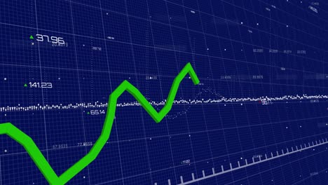 animación del procesamiento de datos financieros sobre un fondo negro