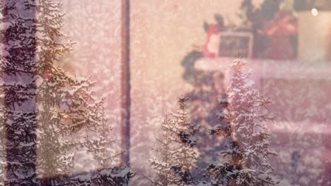 video del paisaje de invierno y la decoración navideña