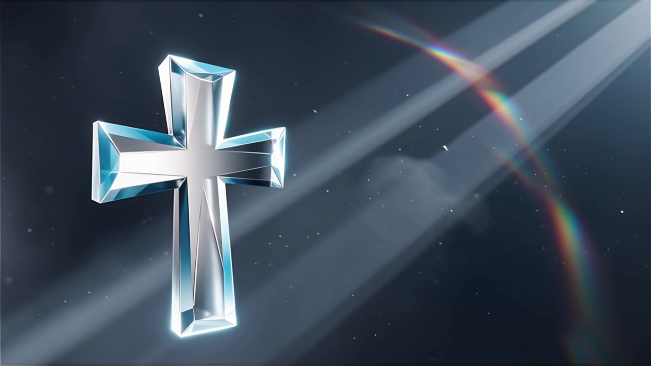 Cruz Cristiana con Luz Celestial, Fondo para Adoración.