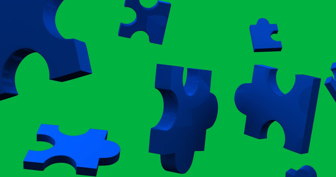 Blue digital animation puzzle icon celebrates National Puzzle Day.