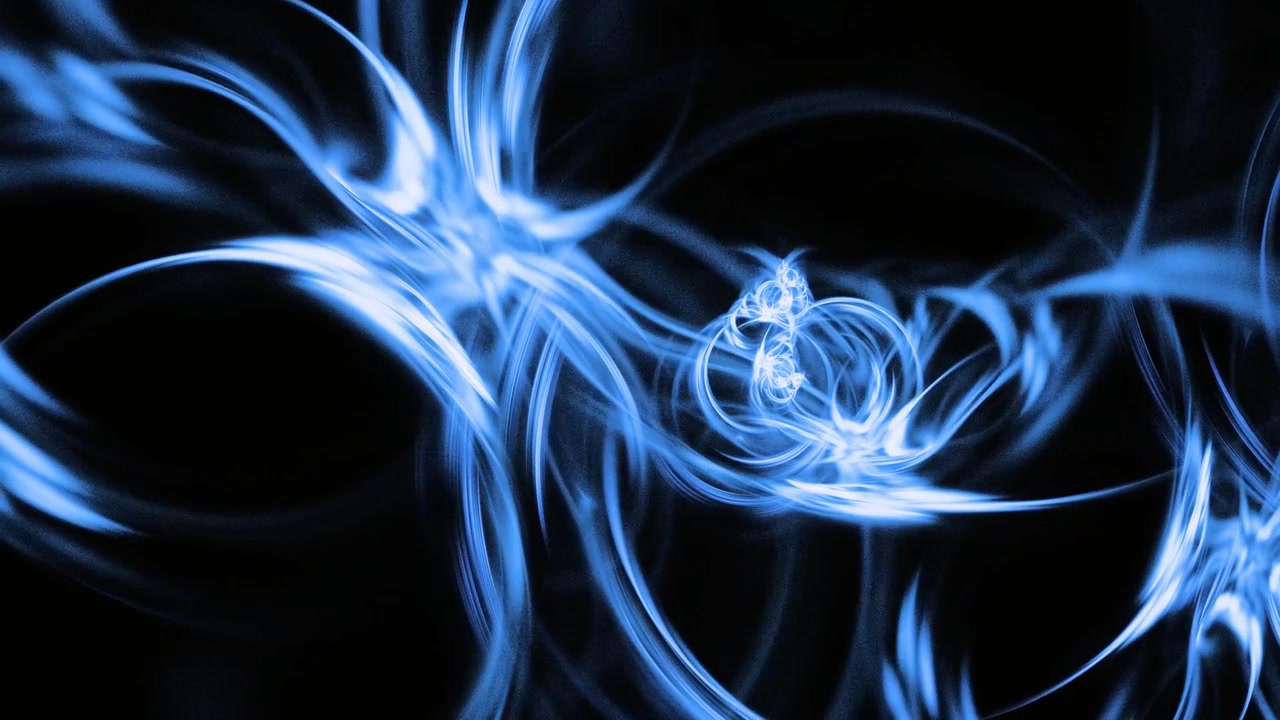 Abstract Blue Glowing Energy Flowing on Black Background