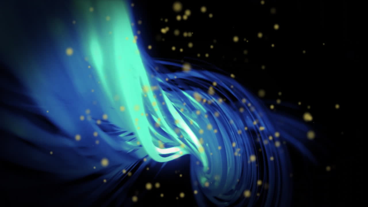 Animation of light spots and light trails on black background