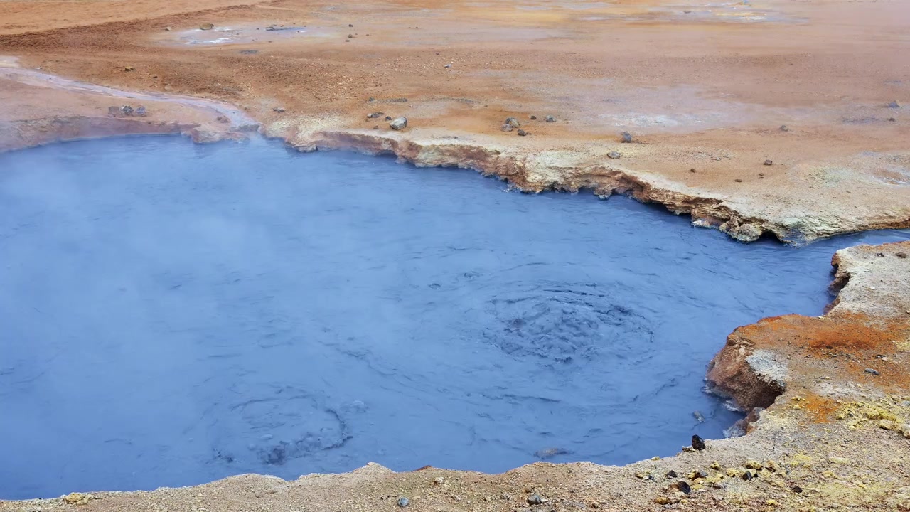 Boiling water from a hot spring in Iceland