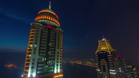 dubai city sunset famous skyscraper building top 4k time lapse united arab emirates