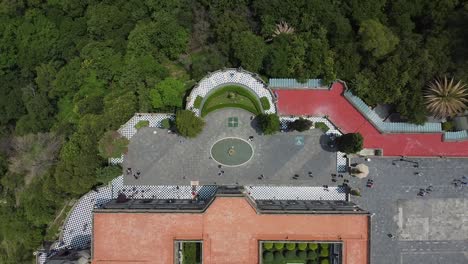 a cool drone zoom out shot of mexico´s chapultepec castle