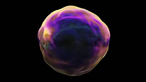 soap bubble on a black background. looped background 4k 3d animation.