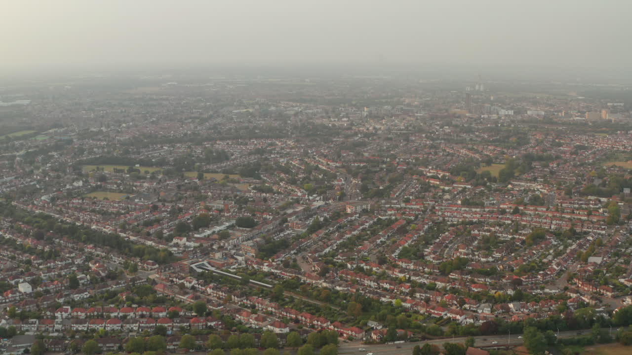 hounslow 동네 위에서 공중 촬영