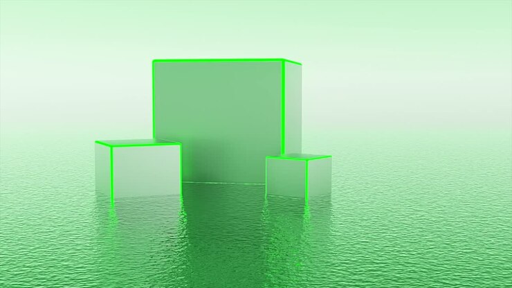 3D-gengivelse af abstrakte grønne geometriske former