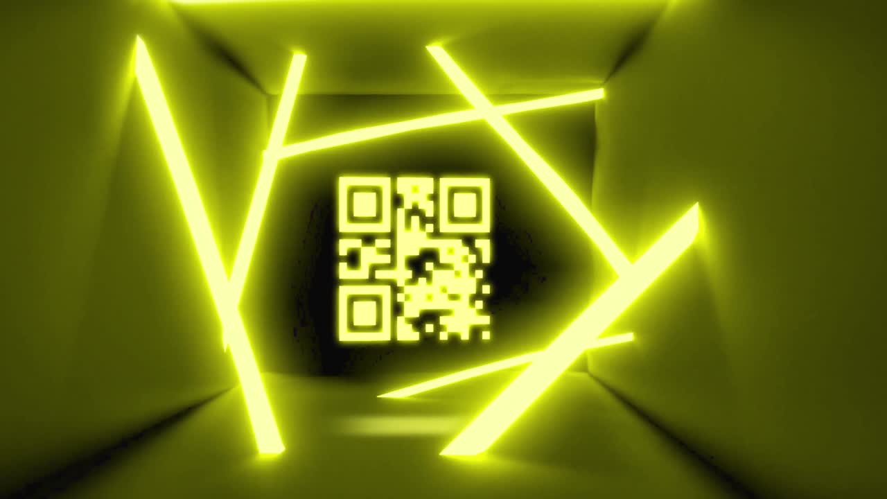 Animation of flickering white QR code