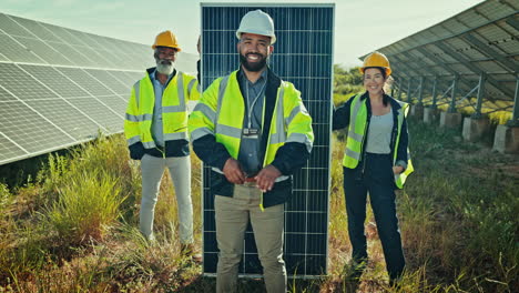 cara, gente o equipo para la sonrisa del panel solar