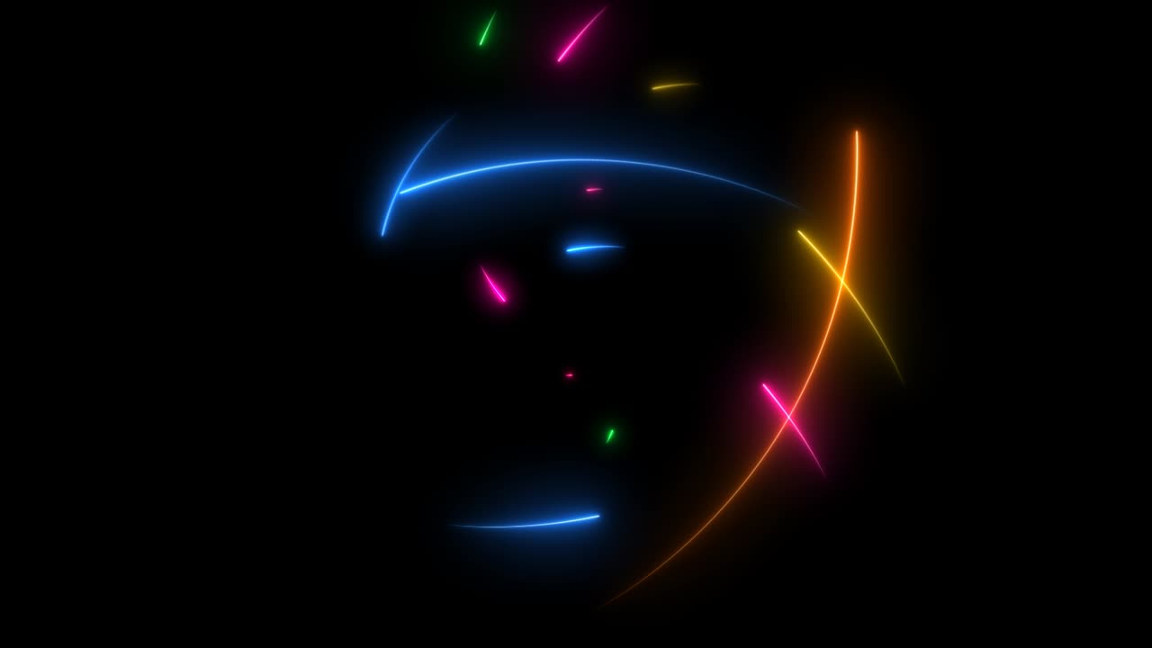 모든 무지개 네온 화살표 모션 무작위 충돌 프레임 카운트다운 및 숫자 효과 색상 크기를 줄입니다.