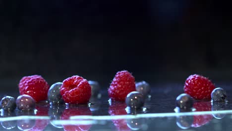 slow motion fruit falling