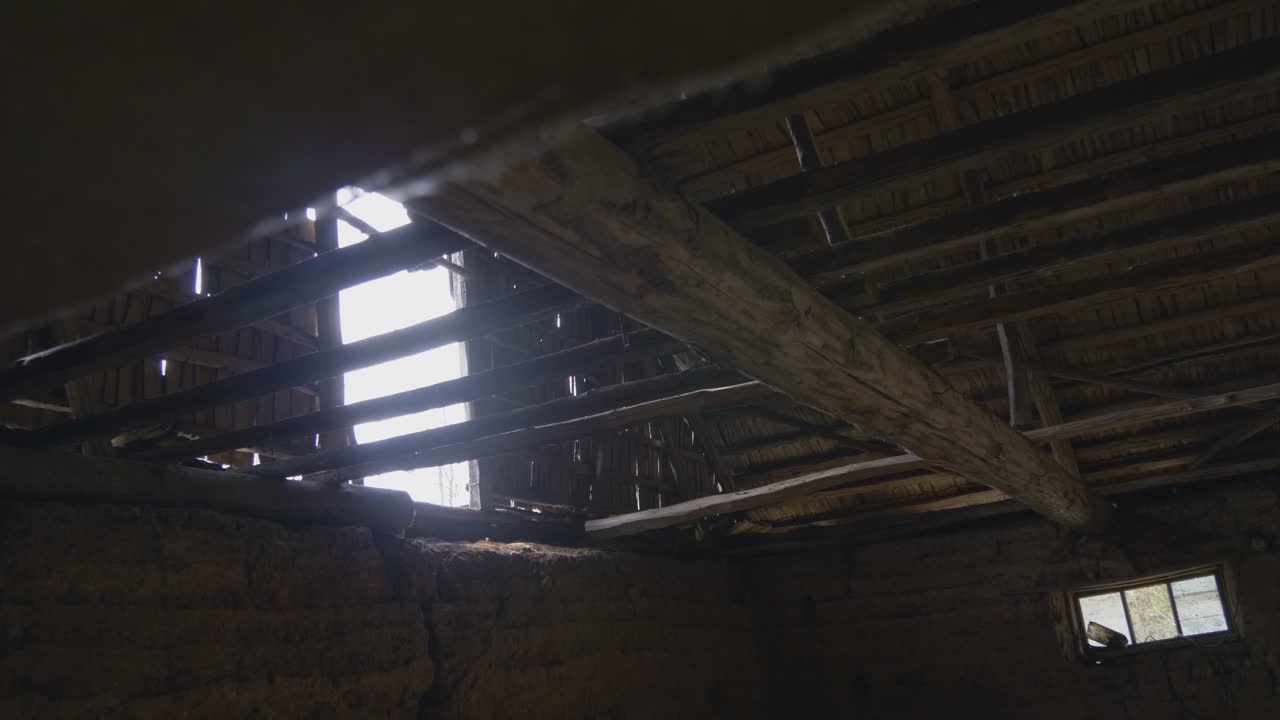 Wooden Roof Structures of an Old Clay Farm Building