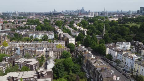 Primrose-Hill-London,-Schwenkende-Drohnen-Luftaufnahme