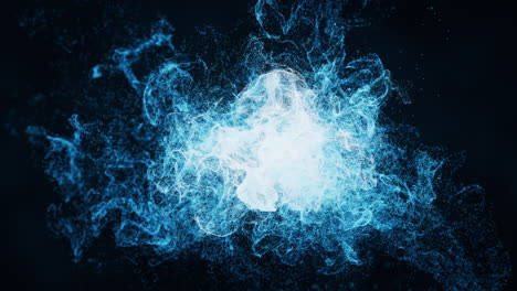 partículas de onda abstractas, polvo difuso, renderización en 3d.