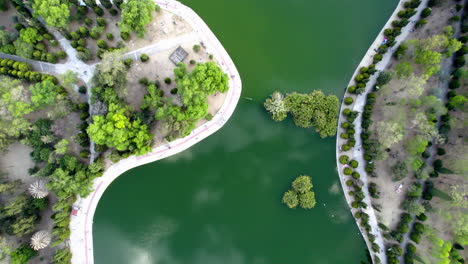 drone shot of lake and cloud reflex in chapultepec, mexico city