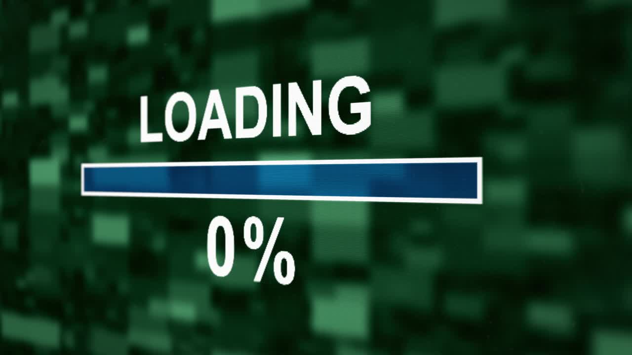 로딩 진행 바 카운트다운 컴퓨터 화면 애니메이션