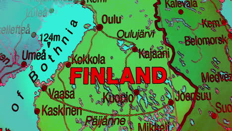 a map highlighting finland and surrounding regions