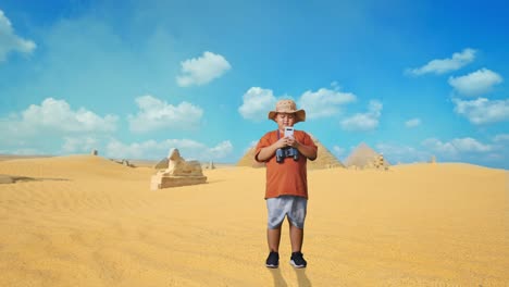 boy exploring ancient egypt