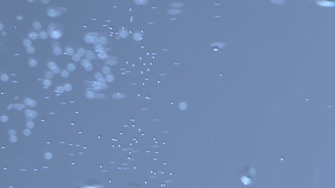 Air bubbles rise from the top of the water