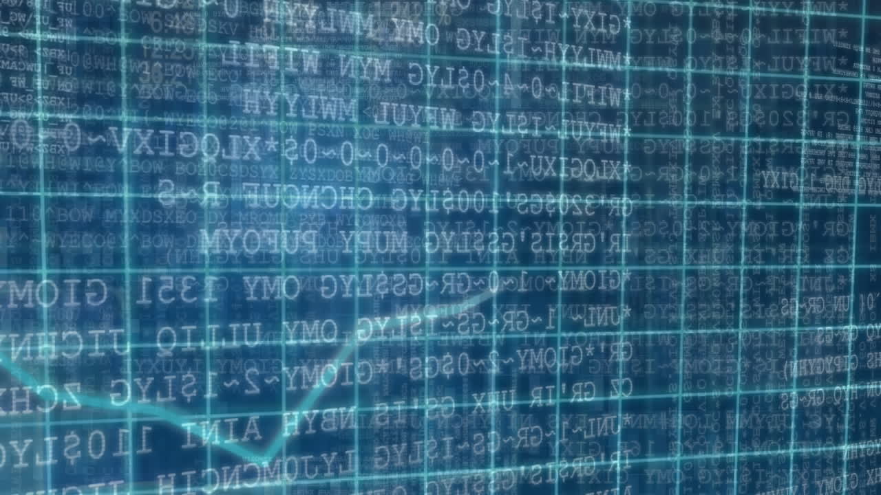 Animation of stock market display with numbers and graphs at the stock exchange.