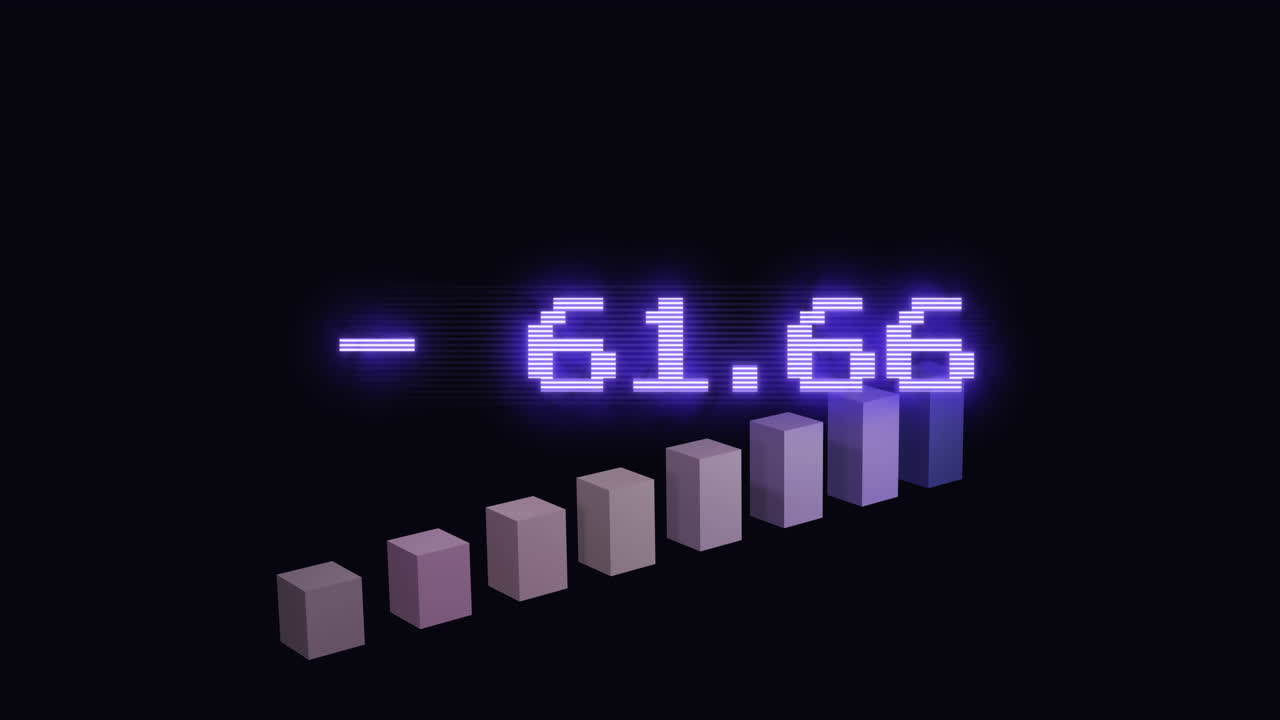 animación del procesamiento de datos financieros y números sobre un fondo negro.