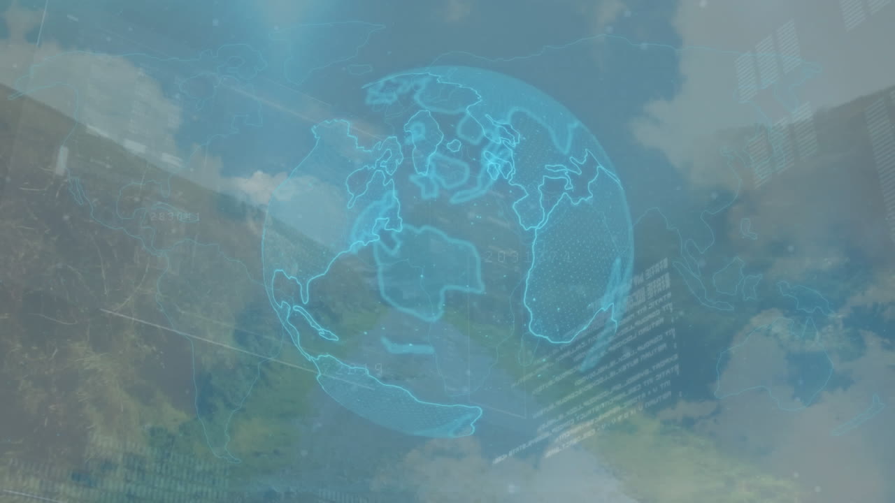 지구의 애니메이션과 풍경에 대한 데이터 처리