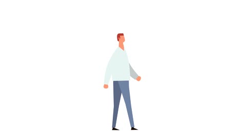 flat cartoon stick figure color man character walking animation luma matte